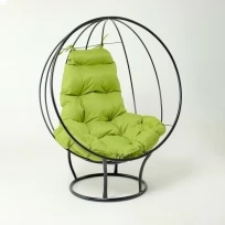 Кресло Кокон с зелёной подушкой, 139х106х69см